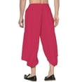 thumbnail image 4 of eloria Men's Dhoti Indian Men's Rayon Dhoti Aladdin Style Pants, Color: Magenta | Free Size, 4 of 5