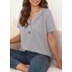 thumbnail image 4 of Camiseta Dokotoo Oversized para mujer de punto gofrado gris XXL, 4 of 6