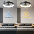 thumbnail image 6 of HOOMEDELIER 20 In Matte Black Ceiling Fans with Lights and Remote Modern Low Profile Ceiling Fan 7-Blade Indoor Led Fandelier, 6 of 11