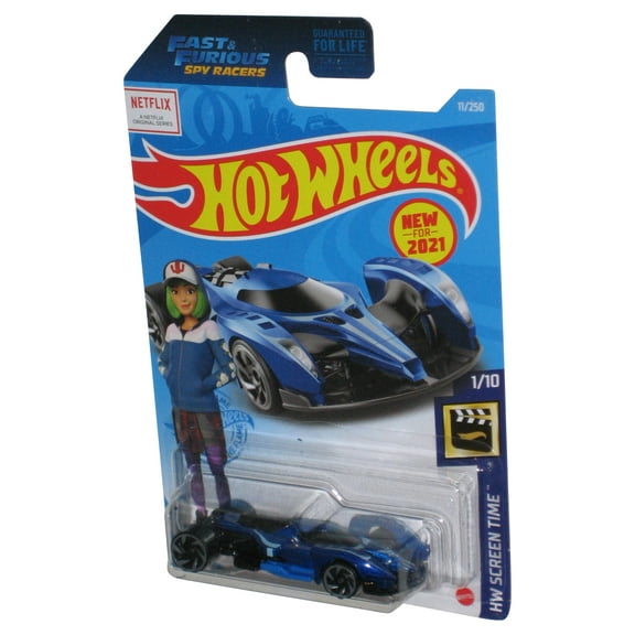Hot Wheels HW Screen Time Fast & Furious Spy Racers (2021) Blue Hyperfin Toy Car 11/250