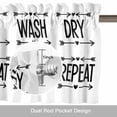 thumbnail image 6 of Laundry Valance Curtain for Windows Wash Dry Fold Repeat Arrows Love Heart Black White Rod Pocket Curtain Valances Short Window Treatments Panels for Kitchen Bathroom Laundry Basement 56 x 16 Inch, 6 of 9