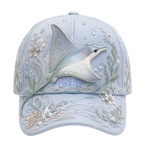 2026 Marine Life Printed Baseball Cap, Ocean Creatures Embroidery Cap, Garden Morning Baseball Cap,Adjustable Lightweight Casual Soft Cotton Sun Hat for Women