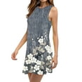 thumbnail image 4 of Bnwani Women's Dresses,Summer Dresses,Crew Neck,Sleeveless,Relaxed Fit,Printed,Gray,M, 4 of 9