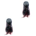 thumbnail image 1 of Minnieouse Silky Cap Bonnet Headwraps con cola larga Moda Elasticidad Flexible Ajustable para ciclistas Amantes del Decoración diaria Borde rojo Borde rojo negro Código promedio 2Conjunto, 1 of 6