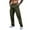 Army Green, variant on Ayfxijin Men Hiking Pants Solid Color Casual Button Waist Zipper Pockets Outdoors Golf Corset Pants