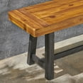 thumbnail image 2 of Noble House Wood Sandblast Teak Finish Patio Dining Bench Black, 2 of 8