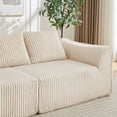 thumbnail image 4 of Lunale 3-Seater Modular Sectional Sofa, 92" Boneless Cloud Couch, No Assembly Required, Modern Corduroy Sofa for Living Room, Beige, 4 of 7