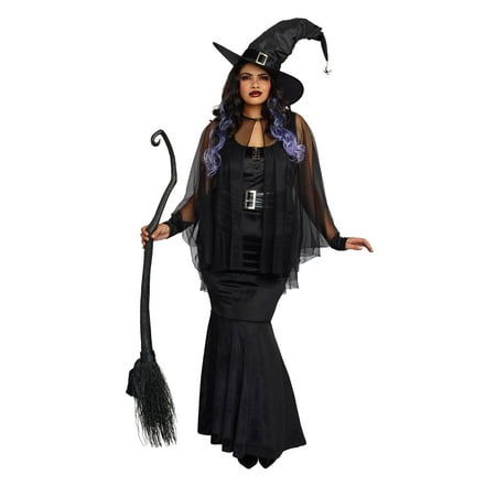 Dreamgirl Women's Plus-Size Bewitching Beauty Velvet Witch Costume Gown