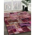 thumbnail image 2 of Ahgly Company Indoor Square Abstract Purple Pink Patchwork Area Rugs, 7' Square, 2 of 6