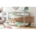 thumbnail image 4 of Twin over Twin Metal Bunk Bed, Low Bunk Bed with Ladder,Silver(OLD SKU:WF282465AAN), 4 of 9