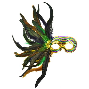Mask It 48037 Mardi Gras Satin and Sequin Mask