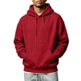 thumbnail image 2 of HAJWOH Mens Hoodies Fall Sweatshirt Hooded Collar Drawstring Pullover With Pockets, 2 of 5