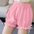 thumbnail image 5 of Lenpel Girls' Shorts Summer Casual Elastic Waist Ruffle Hem Pull on Under Dress Lantern Shorts Shorts Workout Athletic Shorts 4-17 Y, 5 of 6