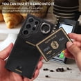thumbnail image 6 of Dteck for Samsung S22 Plus Case, Shockproof PU Leather Back Walet Card Slots with Finger Ring Holder Kickstand Basic Phone Case for Galaxy S22 Plus,Black, 6 of 8