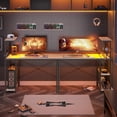 thumbnail image 3 of Bestier 44 inch Reversible Computer Desk with LED Lights Gaming Desk with 4 Tier Shelves Adults, 3 of 9