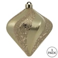 thumbnail image 5 of Vickerman 6" Champagne Swirl Diamond UV Candy Christmas Ornament, Set of 3, 5 of 7