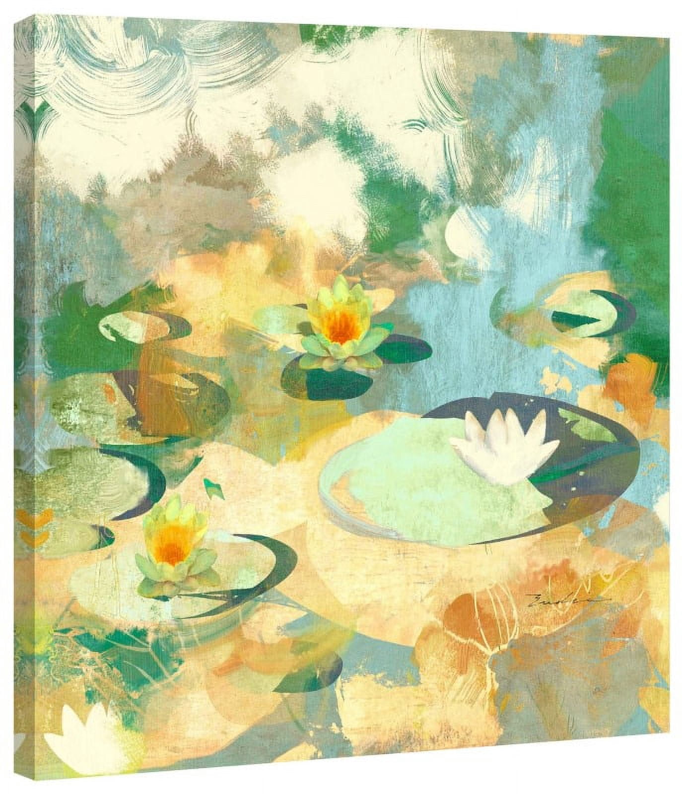 "Find a Water Lily Bloom" Painting Print on Wrapped Canvas