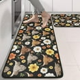 thumbnail image 2 of Kitchen Rugs Sets Of 2,Black Highland Cow Flower Pattern Anti Fatigue Kitchen Mat Rugs Non Slip Washable,Decorative Kitchen Floor Mats for Kitchen,Sink,Laundry,17"x47"+17"x47", 2 of 5