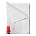 thumbnail image 2 of Floral Soft Flannel Fleece Throw Blanket, Delicate Rose Love Depiction Romantic Smoky Art, Cozy Plush for Indoor and Outdoor Use, 50" x 70", Dark Coral Rose, by Ambesonne, 2 of 5