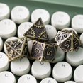 thumbnail image 2 of GFDYREE Steampunk Style Metal Dice Set 7 Die Polyhedral DND Dice Set D&D Dice for Dungeons and Dragons Role Playing Game and Math Teaching (Ancient Bronze), 2 of 6