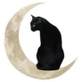 thumbnail image 2 of Fznkrag Black Cat Moon Wall Hanging 11.8'' x 11.8'' Black Cat Metal Sign Art Wall Decoration for Home Office Bedroom Living Room, 2 of 9