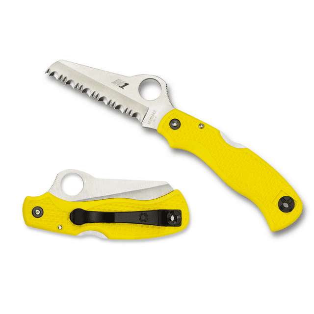 Spyderco Knives Saver Salt Series Lockback Yellow FRN H2 Stainless C118SYL Cuchillo