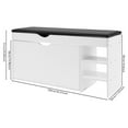 thumbnail image 2 of 39.37*11.81*20.08 Free Standing Space-Saving Triple-Fold Shoe Rack with Bench Warm White Entryway Storage, 2 of 17