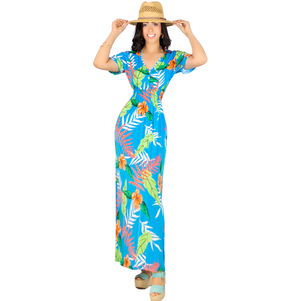 VESTIDO DE MUJER LARGO STRETCH CASUAL PRIMAVERA VERANO PLAYA ALBERCA UNITALLA