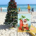 thumbnail image 6 of Santa Beach Decorative Garden Flag, Christmas Tropical Coastal Ocean Yard Outside Decoration, July Summer Outdoor Small Burlap Decor Double Sided 12.5x18, 6 of 6
