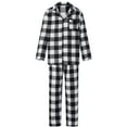 thumbnail image 2 of AceBaby Christmas Family Pajamas Matching Set, Long Sleeve Shirt with Pants Black Plaid Sleepwear Loungewear for Man/Woman/Kid/Dog, 2 of 10