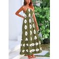thumbnail image 3 of Vestido PRETTYGARDEN Maxi Floral Verde Militar de Un Solo Hombro S, 3 of 8