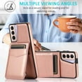 thumbnail image 5 of Dteck Back Wallet Phone Case for Samsung Galaxy S21 4G 5G with ID & Credit Card Holder Slots Pockets Wallet Back Cover Stand Flip Folio Leather Cell Cases Women Men, Rosegold, 5 of 8