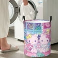 thumbnail image 6 of Hello Kitty Laundry Hamper, Dirty Clothes Hamper Storage Basket for Bathroom Bedrooms, Circular Hamper with Handles, Gifts for Boys Girls Men Women, 6 of 8