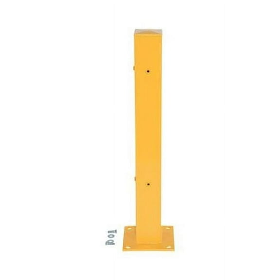 Vestil GR-H2R-BO-TP42-YL 42 in. 2 Ribbed Steel Bolt-On Tubular Guard Rail with Post, Yellow