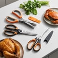 thumbnail image 2 of Herb Scissors Kitchen Scissors Set Anti-Rust Stainless Steel Heavy Duty Food Shears with 5 Blades Chive Cutter Razor Sharp Poultry Shears Seafood Scissors Blade Cover Cooking Brush Dishwasher Safe, 2 of 10