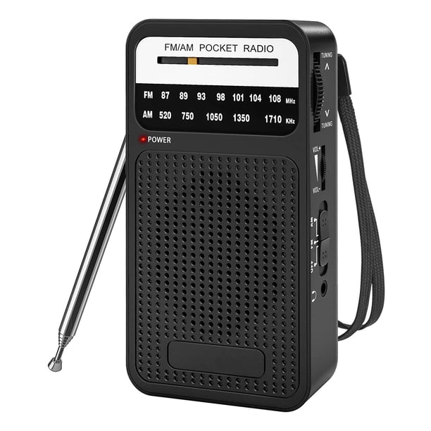 Radio de Bolsillo AM FM, Radio de Transistores con Altavoz, Conector para Auriculares, Radio PortáTil para Uso en Interiores y Exteriores