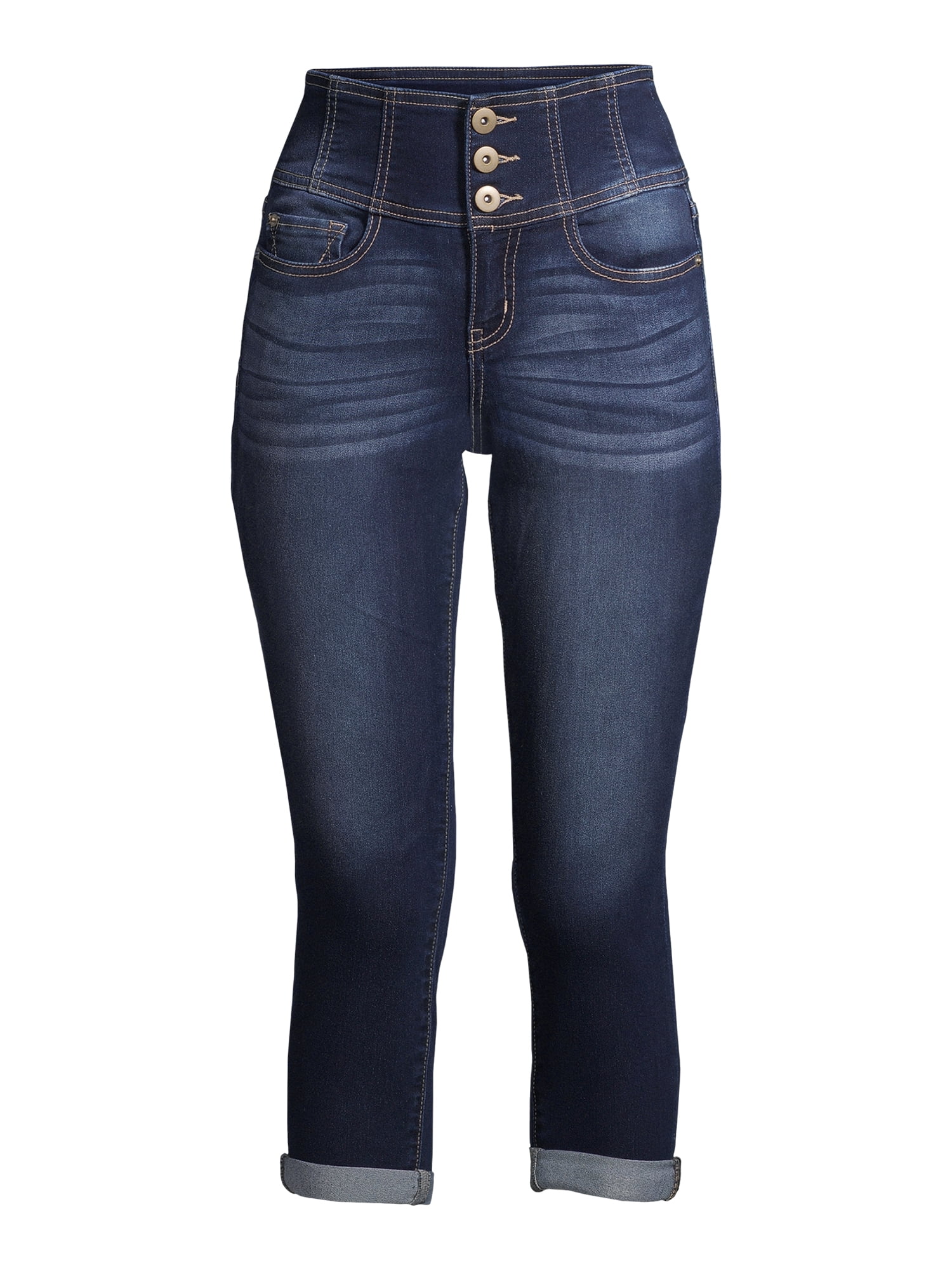 No Boundaries Juniors' Wide Waistband 3 Button Capri No Boundaries Juniors' Wide Waistband 3 Button Capri