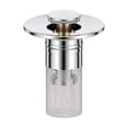 thumbnail image 2 of THOPBPRK Universal Pop-up Sink Drain Filter, Anti-Clogging Stainless Steel Bathroom Basin Stopper, Odor-Resistant Push-Button Sink Plug for Easy Installation, 1Pack A, 2 of 6