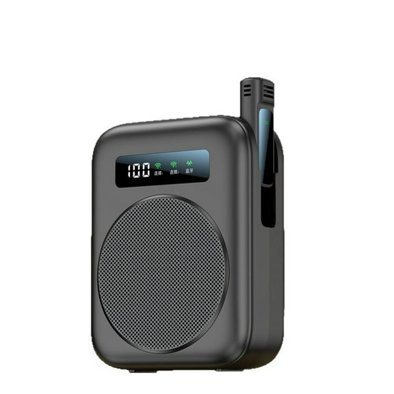 Bluetooth Voice Amplifier with Magnetic Wireless Lavalier Lapel Microphone, for Classroom/Yoga/Conference Black