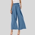thumbnail image 2 of vigerkar Women's Casual Wide Leg High Down Straight Long Trousers Pants Grey, XXL, 2 of 4