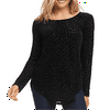 Karen Kane Women's Velvet Burnout Shirttail Polyester Shirt Black Size Medium