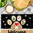 thumbnail image 3 of JOOCAR Christmas Gingerbread Dog Paw Welcome Doormat Linen Table Mats Set of 4 for Home Kitchen Table Decor 12x18 inch, 3 of 5