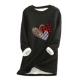 thumbnail image 2 of Pntutb Mujeres Cuello Redondo Loungewear Camisones Manga Larga Estampado de Navidad Otoño Fleece tops Pntutb Pntutb-5055, 2 of 3