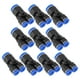 thumbnail image 1 of Conectores de aire de empuje 3/8"x1/4"x1/4" en forma de Y, conector rápido de línea de aire de plástico, 10 piezas, tono azul, negro y plateado., 1 of 7