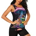 thumbnail image 2 of Hirioo Colorful Mushroom for Women's Workout Tank Top Sleeveless Workout Tops Athletic Gym Shirts-Large, 2 of 7