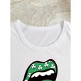 thumbnail image 2 of Women'S St. Patrick'S Day T-Shirt, Casual Crew Neck Short Sleeve Top with Applique Drawing, 95% Polyester 5% Spandex Knit Fabric, Summer Regular Length Tee Tee For Adult, Men, Women, Teen, Teenager,, 2 of 8