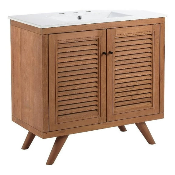 Modway Birdie 36" Bathroom Vanity in Natural White