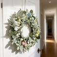 thumbnail image 4 of Easter Wreath Spring Wreaths For Front Door Floral Wreath Year Round Outside Rose Spring Summer With Green Farmhouse Home Indoor Wall Window Wedding Greeny Decorations Utility Easter Door Decorations, 4 of 9