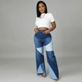 thumbnail image 4 of HLSOHJP New High Waist Patchwork Jeans For Women Fashion Stretch Denim Wide Leg Pants Street Casual Trousers XS-2XL Drop Shipping, 4 of 5
