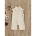 thumbnail image 5 of Douhoow Summer Toddler Girls Jumpsuits Pants Solid Sleeveless Back Zipper Elastic Playsuits 0-5Y, 5 of 9